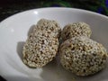 Til laddoo, sesame seeds sweets, indian traditional sweets for Makar Sankranti fastival