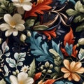 Seamless floral design image. Colorful flowers background. Tileable design element.