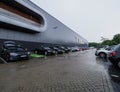 TILBURG, NETHERLANDS - MAY 31, 2018: Tesla Model S 100D. Tesla Motors Assembly Plant in Tilburg, Netherlands.