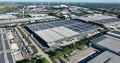 Tilburg, 6th of September, 2023, The Netherlands. Aerial drone view of a logistics center of Cooll Blue consumer