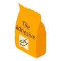 Tile adhesive icon, isometric 3d style