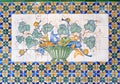 Ancient ceramic mosaic tiled paintings, wall pattern