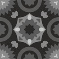 Tile black decorative floor tiles vector pattern or seamless background Royalty Free Stock Photo