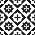 Tile black and white decorative floor tiles vector pattern Royalty Free Stock Photo