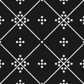 Tile black and white decorative floor tiles vector pattern or seamless background Royalty Free Stock Photo