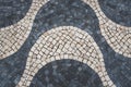 Tile brick floor in Lisbon, Portugal. Traditional old type mosaic on the sidewalk Royalty Free Stock Photo