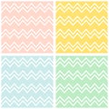Tile chevron vector pattern set with pastel zig zag background
