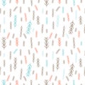 Tile Christmas background with blue and pink pine-tree twigs. Merry Christmas!