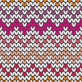 Tile colorful zig zag knitting vector pattern or winter background