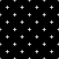 Tile cross plus black and white vector pattern