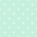 Tile cross plus mint green and white vector pattern