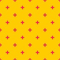Tile cross plus pastel pink and yellow vector pattern for seamless decoration wallpaper