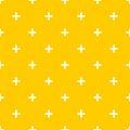 Tile cross plus yellow and white vector pattern