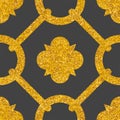 Tile decorative floor gold and dark grey tiles vector pattern Royalty Free Stock Photo
