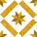 Tile decorative floor tiles vector pattern or seamless white and gold background Royalty Free Stock Photo