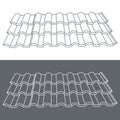 Tile element of roof. Eps10 vector illustration.