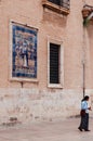 Tile Fresco Art at Basilica de la Mare de Deu dels Desamparats or Basilica of Our Lady of the Forsaken in Valencia