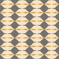 Tile grey, black and orange vector pattern with geometric background