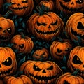 Tile - Halloween Figures (#5) 1x1 Single. Tileable seamless image. Generative AI (Real 300 DPI) Royalty Free Stock Photo