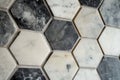 a tile with a hexagonal pattern on it, chic and modern marble hexagon pattern Royalty Free Stock Photo