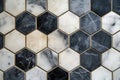 a tile with a hexagonal pattern on it, chic and modern marble hexagon pattern Royalty Free Stock Photo
