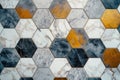 a tile with a hexagonal pattern on it, chic and modern marble hexagon pattern Royalty Free Stock Photo
