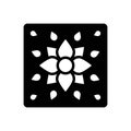 Black solid icon for Tile, shingle and pantile Royalty Free Stock Photo