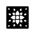 Black solid icon for Tile, shingle and pantile Royalty Free Stock Photo