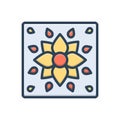 Color illustration icon for Tile, shingle and pantile