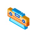 Tile length measurement isometric icon vector illustration