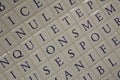 Tile Letters on subway, underground wall, Paris France, shot 8/5/2015