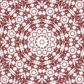 Tile mandala in red and tawny port colors effect embroidery arabesque