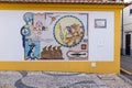 Tile mural in memory of Saint Goncalinho titled \'Homage to Butlers,\' by Jeremias Bandarra, in Aveiro Royalty Free Stock Photo
