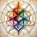 Tile ornamental floral pattern mosaic stained glass window mandala