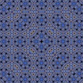 Tile pattern illustration in blue - like portuguese tiles, squares elements