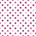 Tile polka dots vector pattern on white background Royalty Free Stock Photo