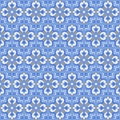 Tile print or ceramic texture seamless mosaic blue vector pattern