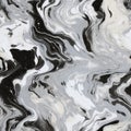 Slimy Marble: Black And White Seamless Background With Painterly Strokes Royalty Free Stock Photo