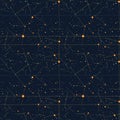 Tile - Constellations seventies style (#2) 2x2 Multiple. Tileable illustration. Generative AI (Real 300 DPI)