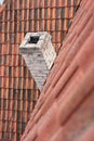 Tile roof and chimney. Royalty Free Stock Photo