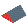 Tile roof icon isometric vector. Drain insulation