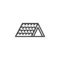 Tile roof line icon