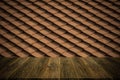 Tile roof texture surface vintage style with Wood terrace Royalty Free Stock Photo