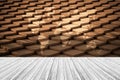 Tile Roof Texture Surface Vintage Style With Wood Terrace And World Map