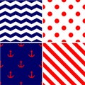 Tile sailor vector pattern set Royalty Free Stock Photo