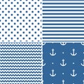 Tile sailor vector pattern set Royalty Free Stock Photo