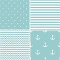 Tile sailor vector pattern set Royalty Free Stock Photo