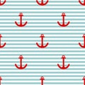 Tile sailor vector pattern with stripes background Royalty Free Stock Photo