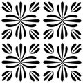 Tile seamless pattern. Black and white geometric background. Traditional repeat ornament. Vector monochrome pattern Royalty Free Stock Photo