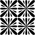 Tile seamless pattern. Black and white geometric background. Traditional repeat ornament. Vector monochrome pattern